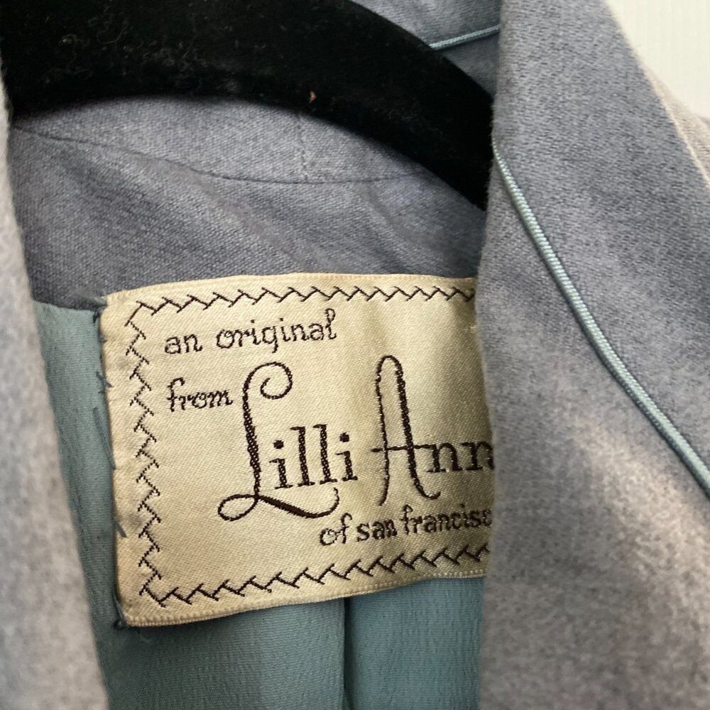 ICONIC 1950s LILLI ANN Couture-Level Wool Skirt Suit | Glass Rhinestone Buttons - Picture 4 of 12
